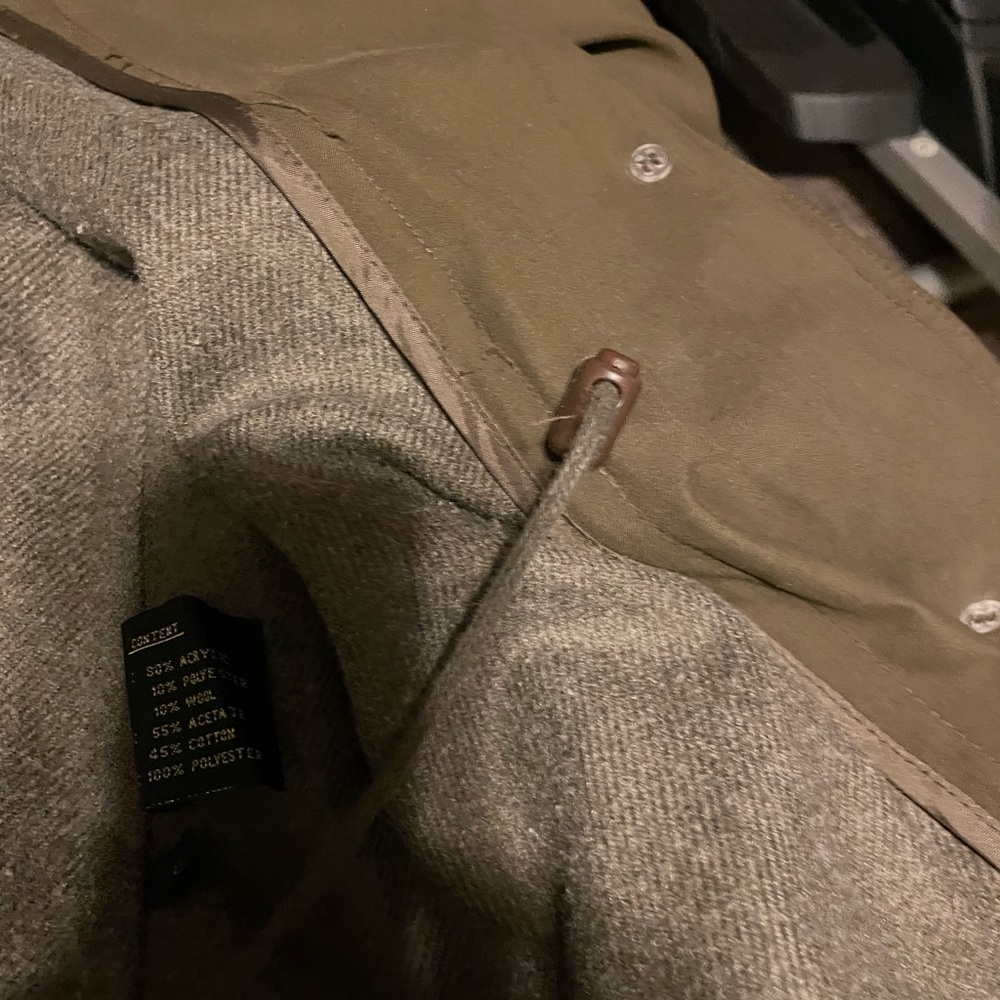 Fleet Street Olive Green Overcoat Trench Coat Long Jacket, Vintage 80’s 90’s - Picture 11 of 13